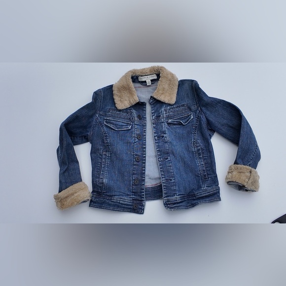 Tommy Hilfiger Denim Jacket Embroidered Fur Retro Y2K Back Floral Jean Petite S - Picture 13 of 16